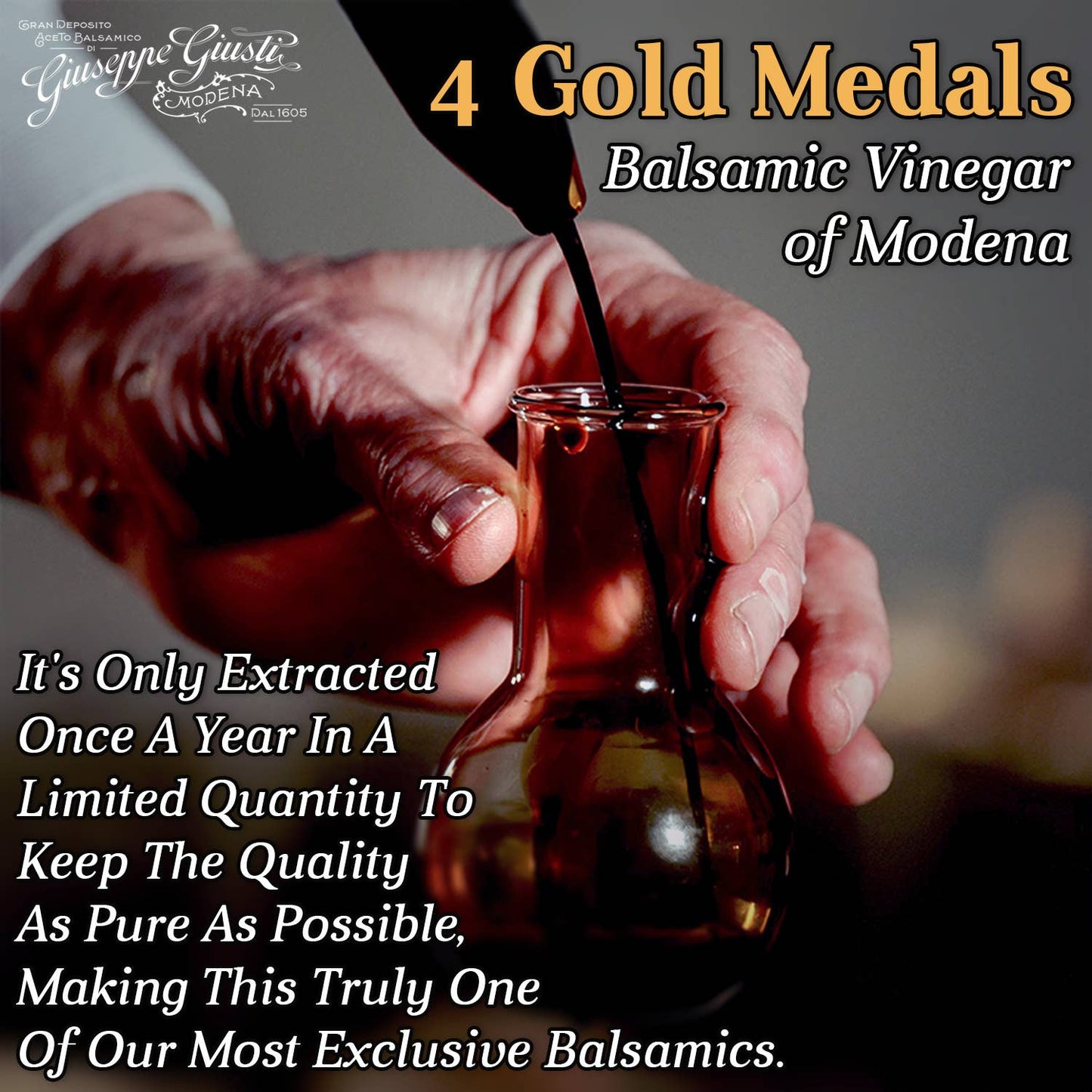 4 Gold Medals "Quarto Centenario" Aged Balsamic Vinegar of Modena (15 Years)